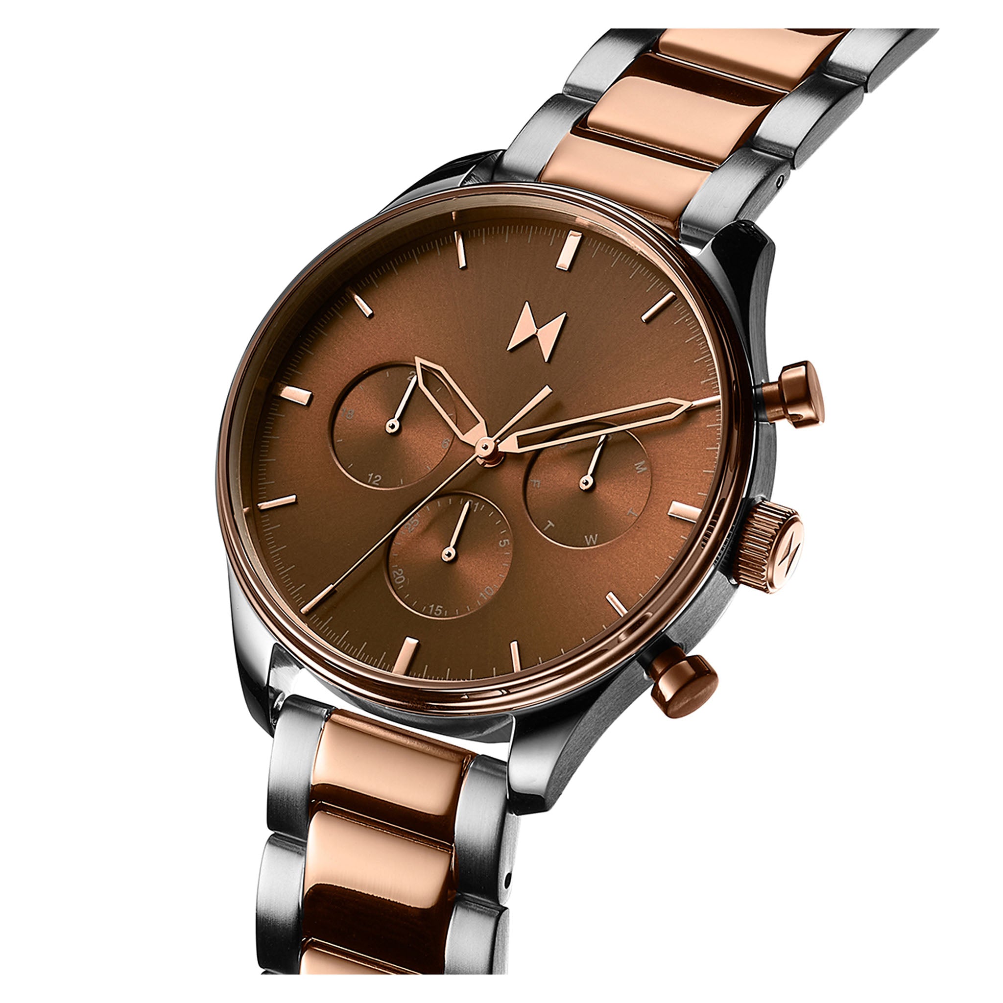 MVMT Two-Tone Stainless Steel Brown Dial Multi-function Men's Watch - 28000233D