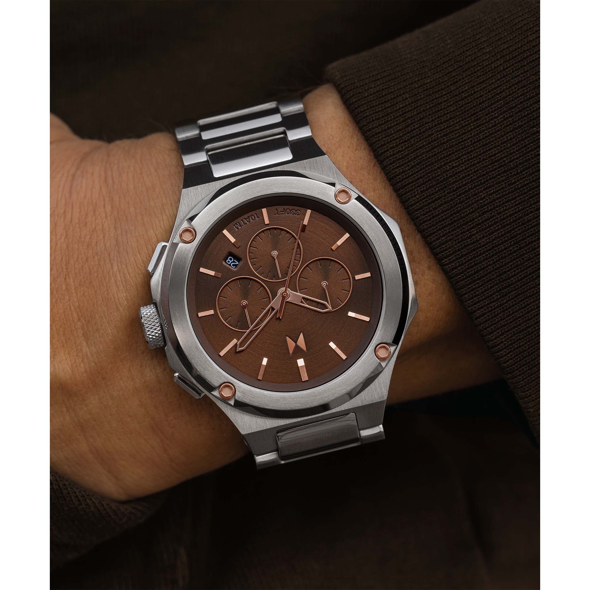 MVMT Stainless Steel Rose Gold Dial Chronograph Men's Watch - 28000245D