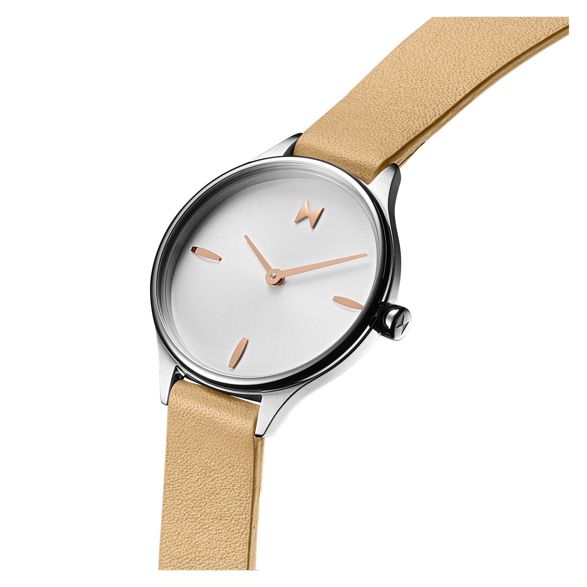 MVMT Camel Leather White Dial Women's Watch - 28000279D
