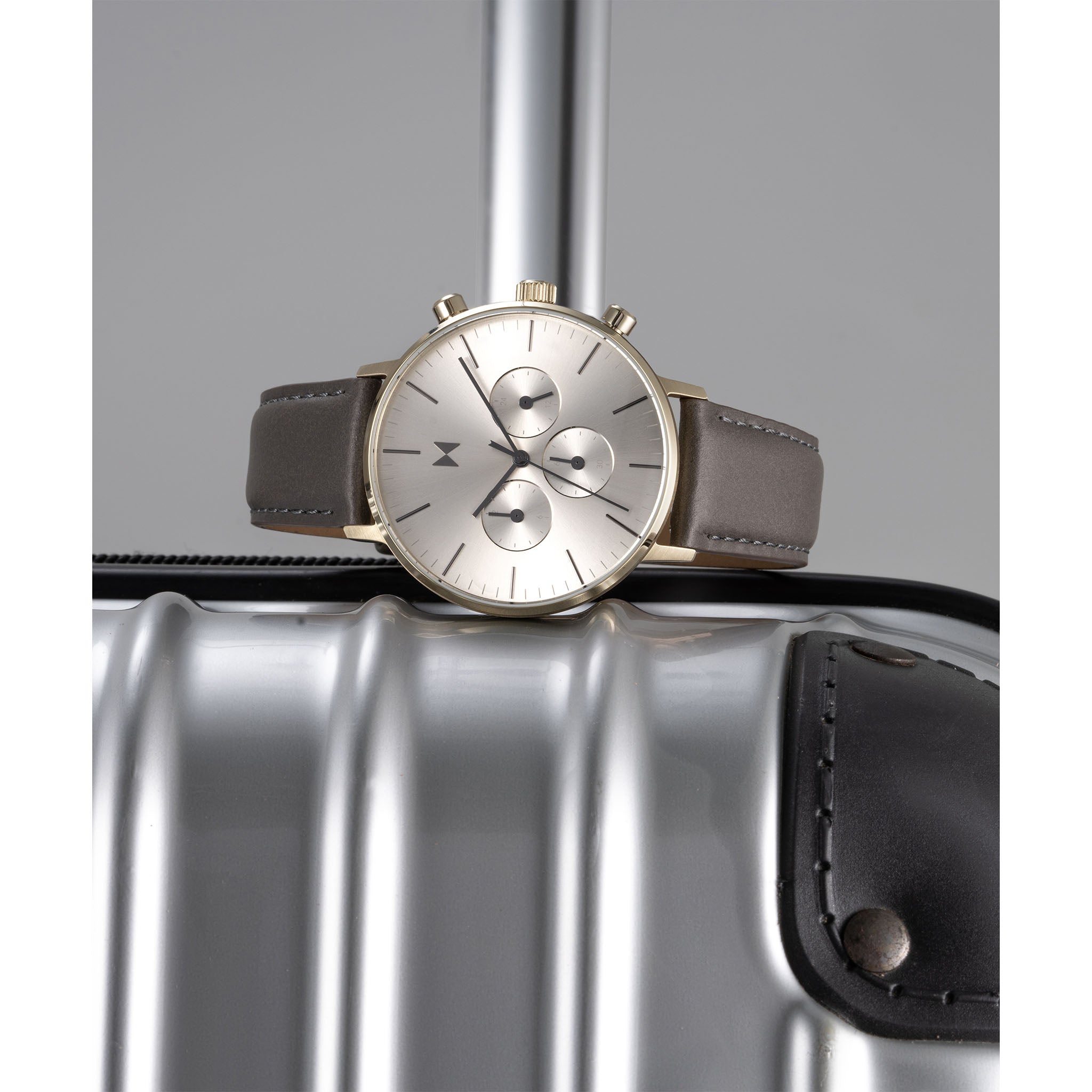 MVMT Grey Leather Light Grey Dial Multi-function Men's - 28000282D