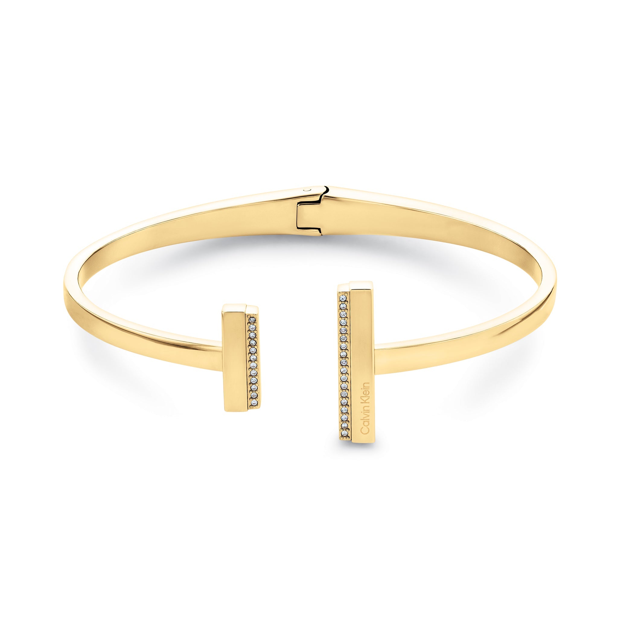 Calvin Klein Jewellery Gold Steel with Crystal Women's Hinge Bangle - 35000161