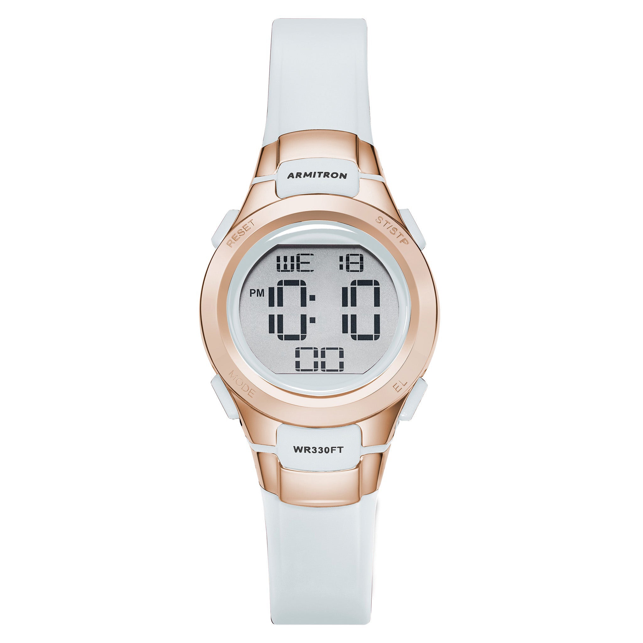 Armitron White Plastic Band Kids Digital Watch - 457012PBL