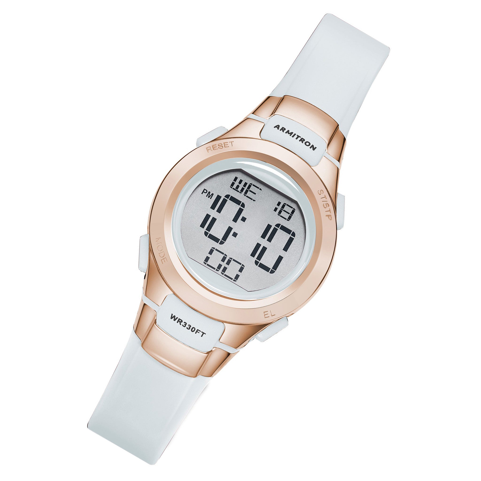 Armitron White Plastic Band Kids Digital Watch - 457012PBL