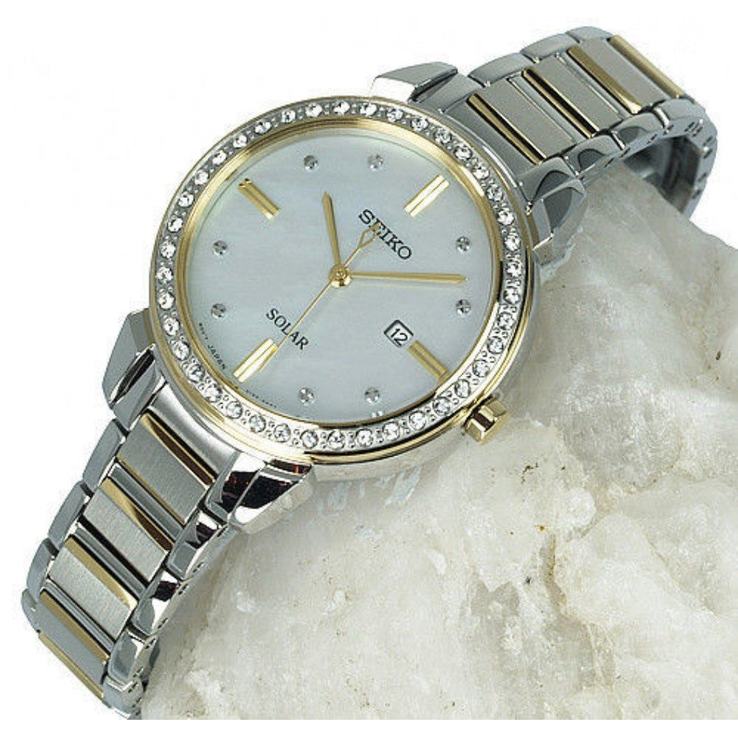 Seiko Conceptual Solar Powered Crystal Encrusted Ladies Watch - SUT328P