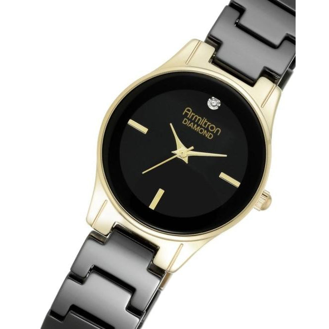 Armitron Moonlight Black Ceramic Women's Watch - 755348BKGP