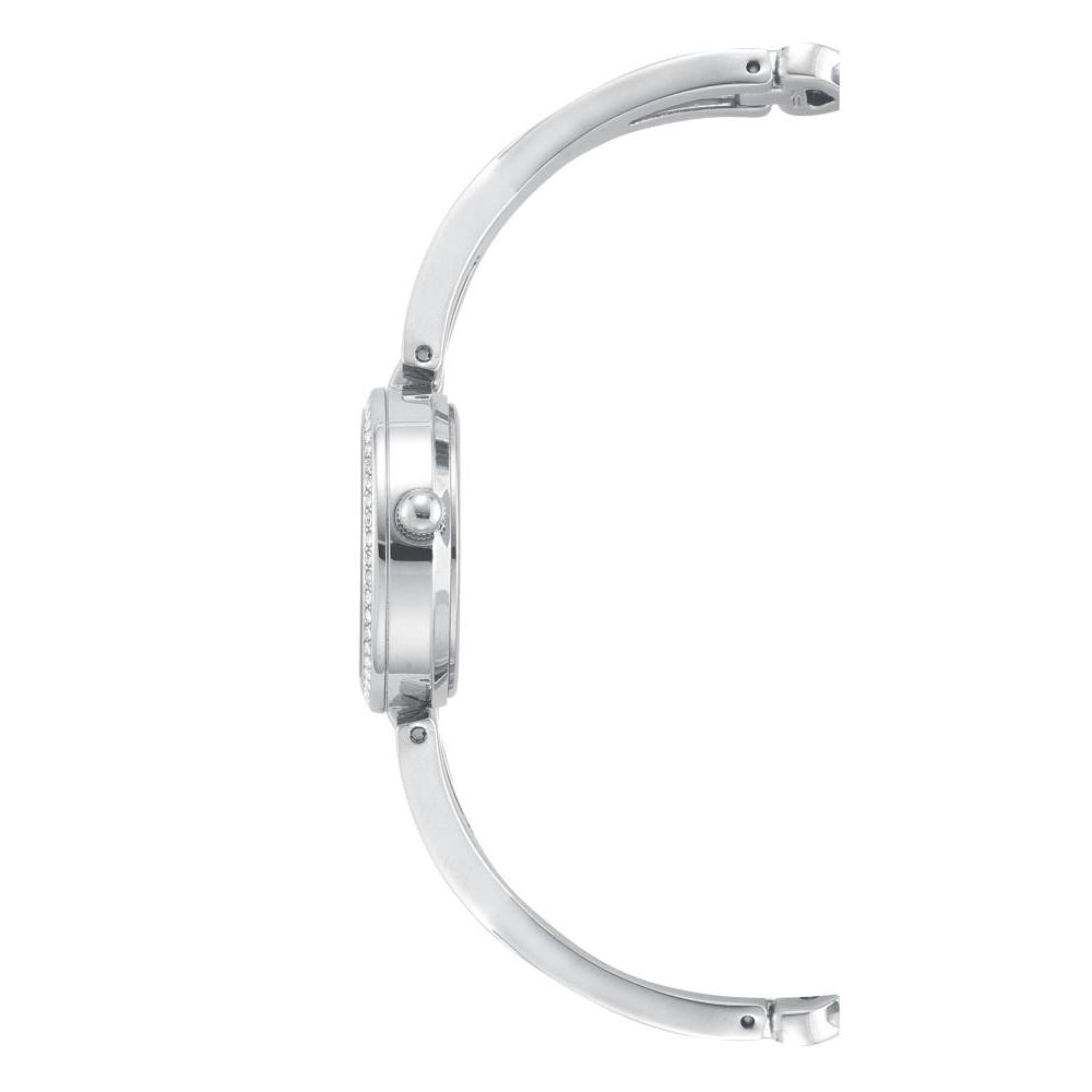 Armitron Silver Band White Mother of Pearl Dial Women's Watch & Bracelet Set - 755486MPSVST