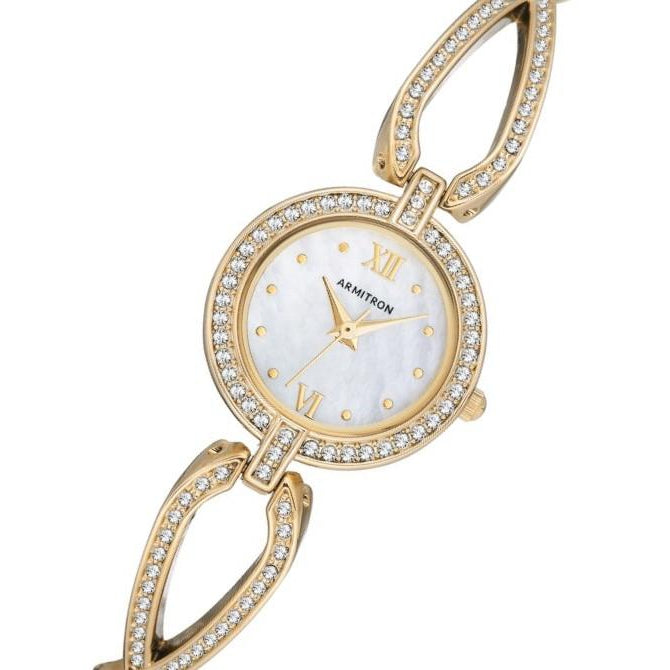 Armitron Gold-Tone Band Mother of Pearl Dial Women's Watch - 755536MPGP