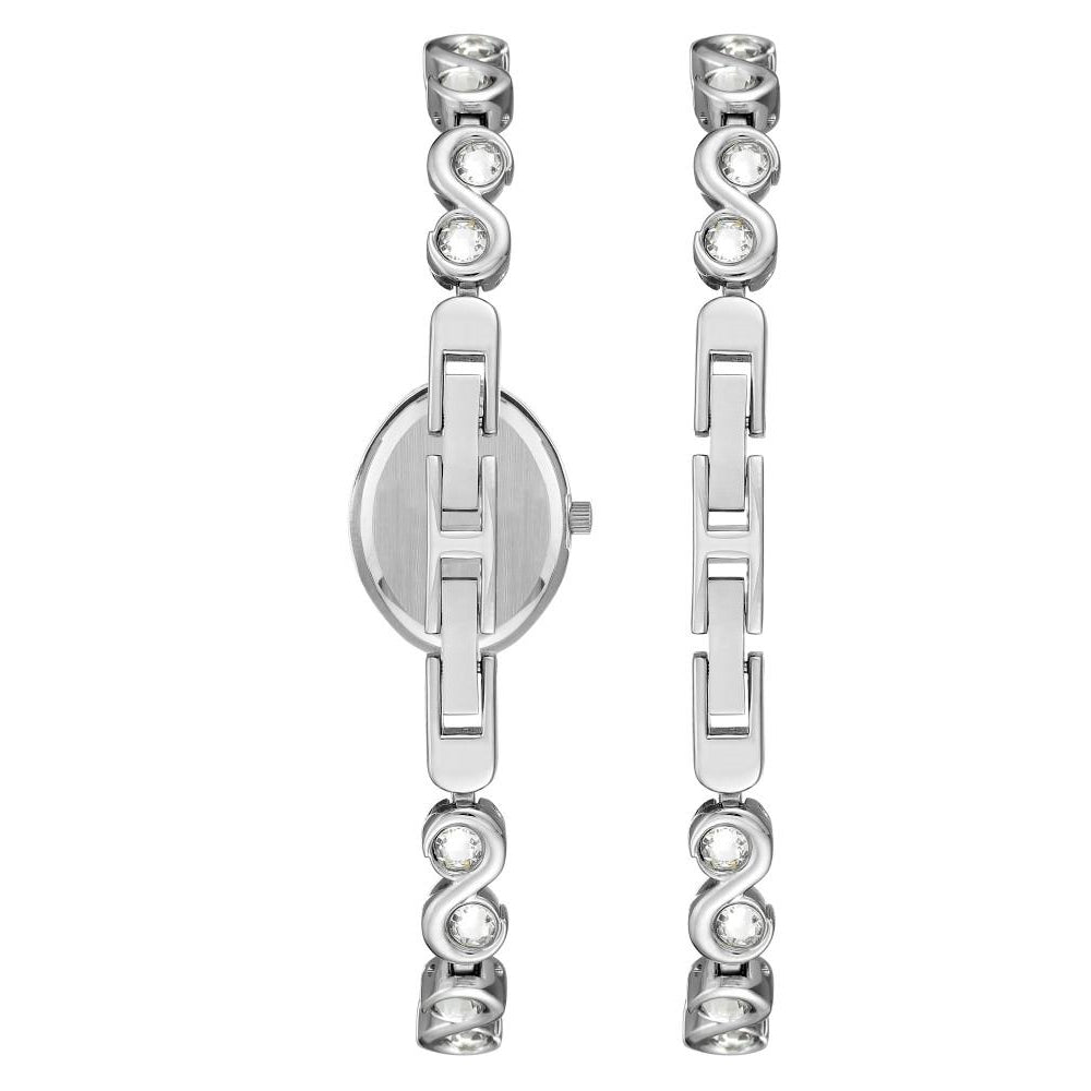 Armitron Silver Steel Women's Watch with Bracelet Gift Set - 755586MPSVST