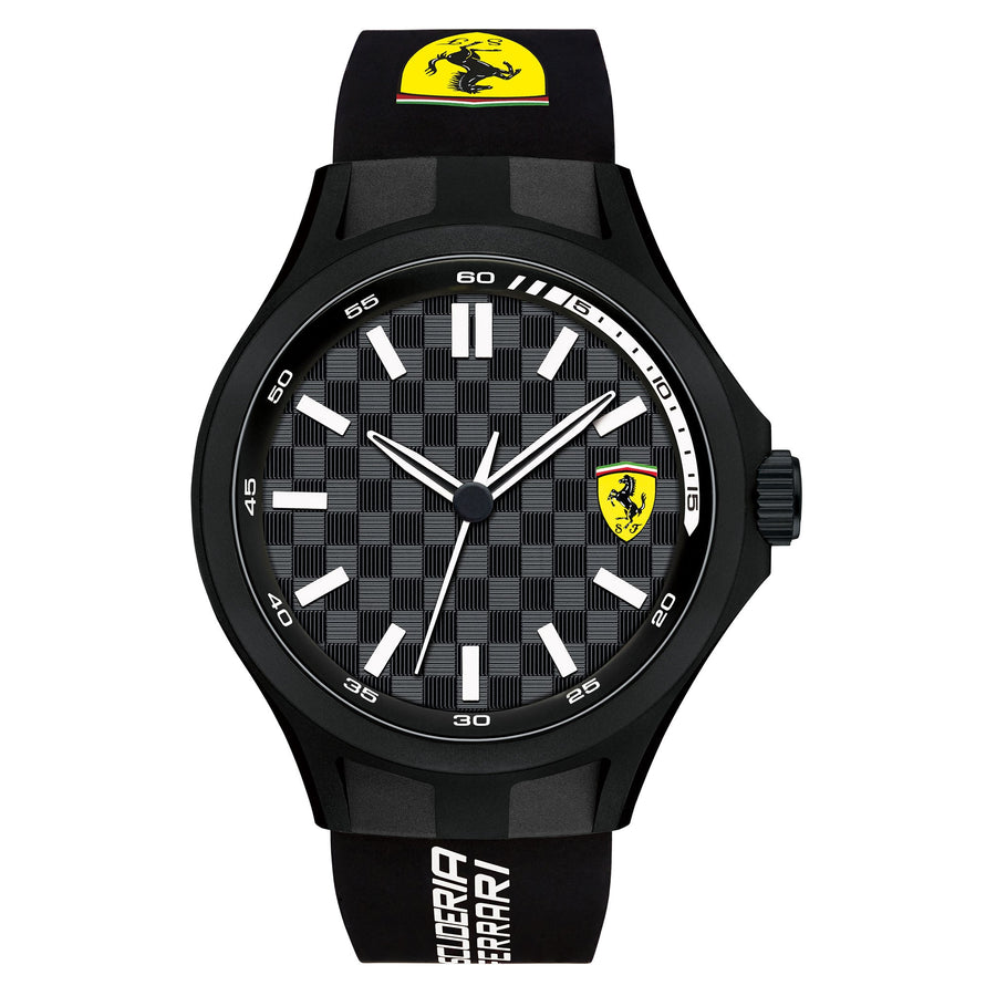 Scuderia Ferrari Pit Crew Black Silicone Black Dial Men's Basic Watch - 830644