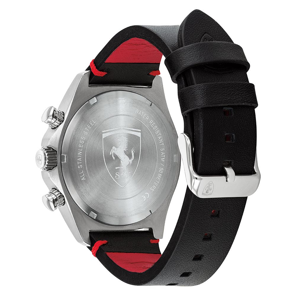 Scuderia Ferrari Pilota Evo Black Leather Men's Chrono Watch - 830713