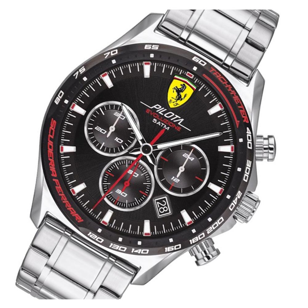 Scuderia Ferrari Pilota Evo Steel Chrono Men's Watch - 830714