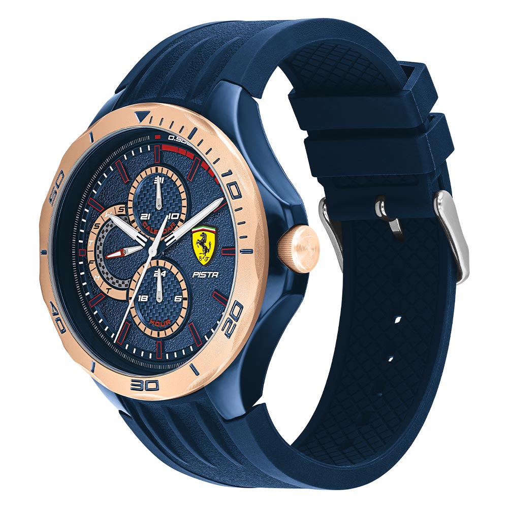Scuderia Ferrari Pista Blue Silicone Men's Multi-function Watch - 830724