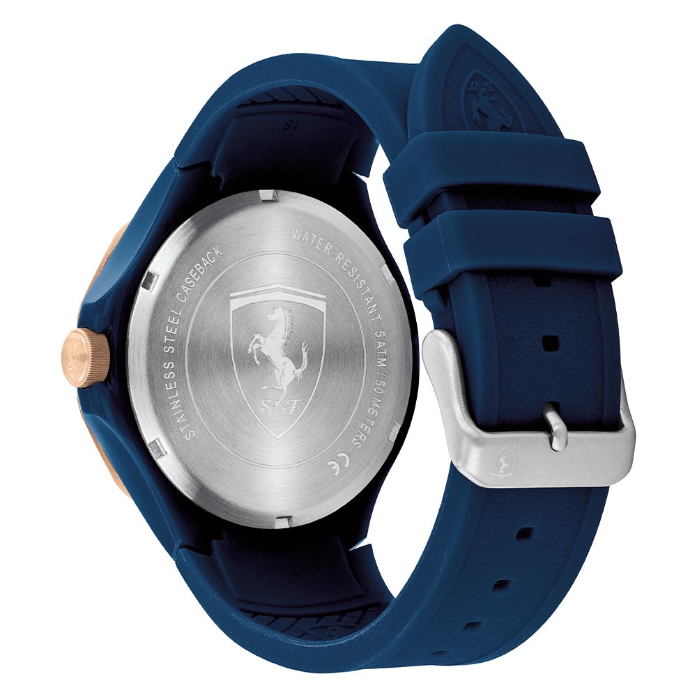 Scuderia Ferrari Pista Blue Silicone Men's Multi-function Watch - 830724