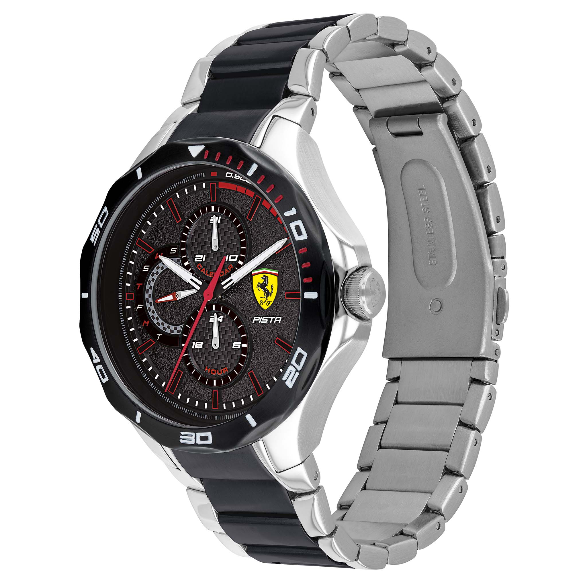 Scuderia Ferrari Two-Tone Steel Black Dial Men's Multi-function Watch - 830761