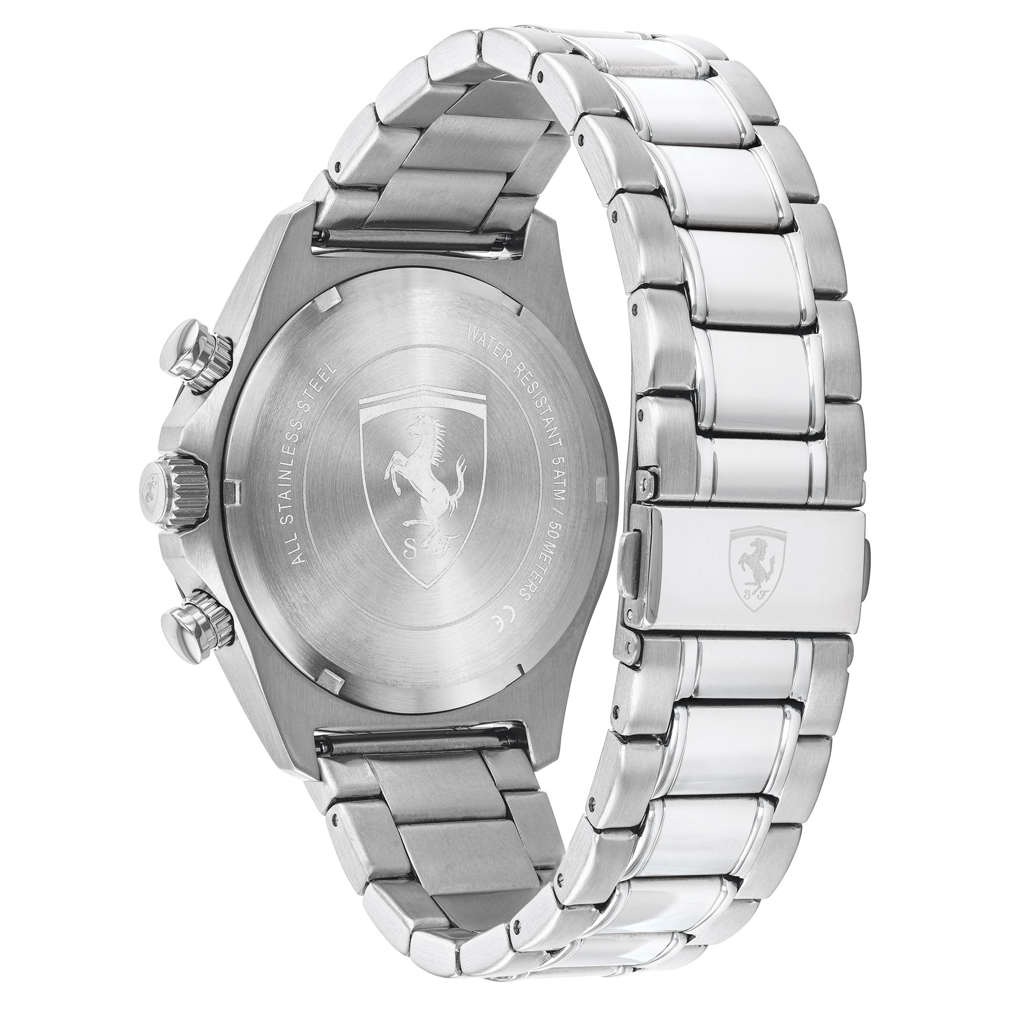 Scuderia Ferrari Pilota Evo Silver Steel Black Dial Chronograph Men's Watch - 830772