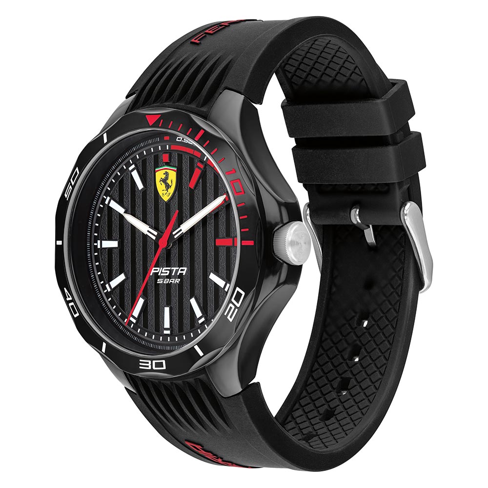 Scuderia Ferrari Pista Black Silicone Men's Watch - 830780