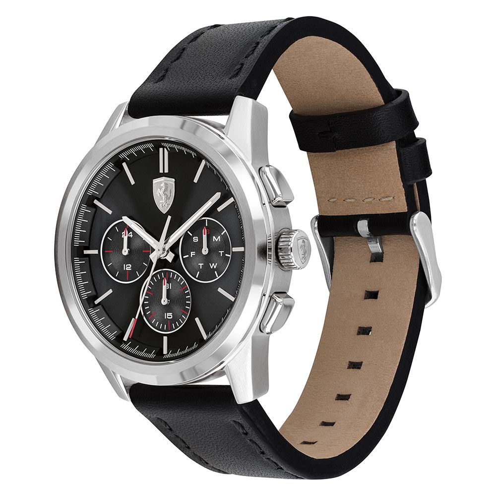 Scuderia Ferrari Grand Tour Black Leather Men's Multi-function Watch - 830805