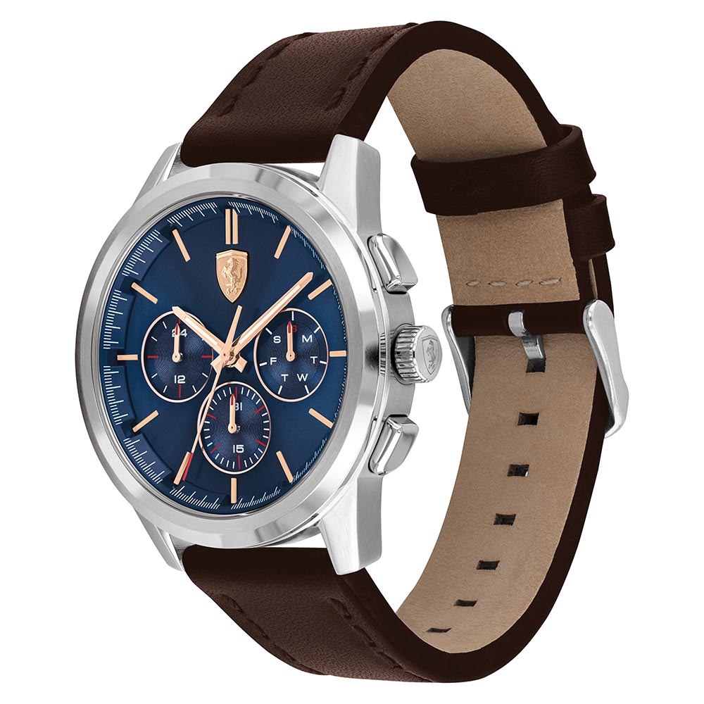Scuderia Ferrari Grand Tour Brown Leather Men's Multi-function Watch - 830806