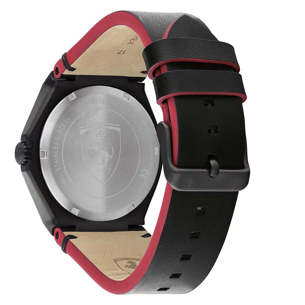 Scuderia Ferrari Aspire Black Leather Men's Watch - 830845