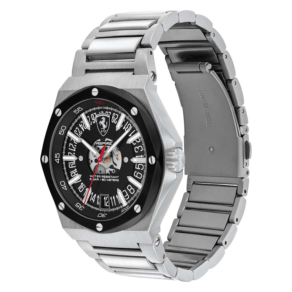 Scuderia Ferrari Aspire Stainless Steel Black Dial Men's Watch - 830846