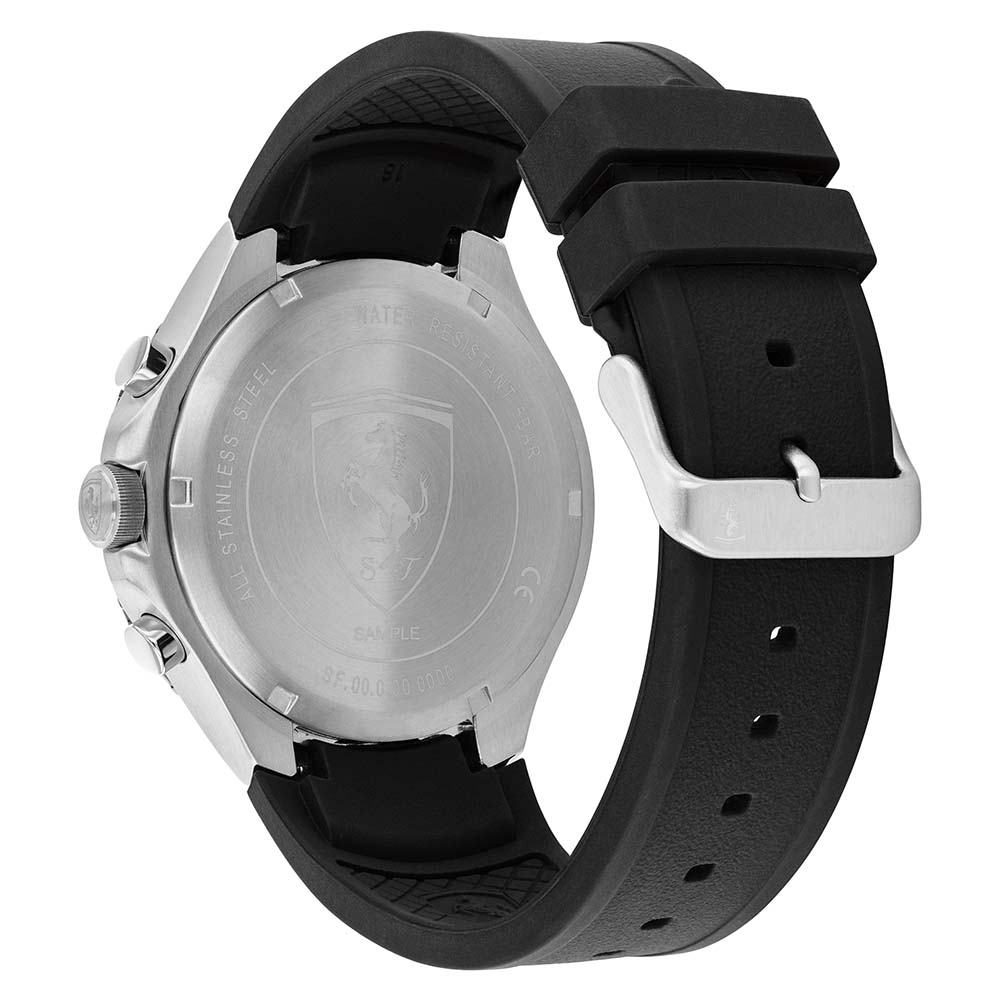 Scuderia Ferrari Pista Dual Track Black Silicone Men's Multi-function Watch - 830853