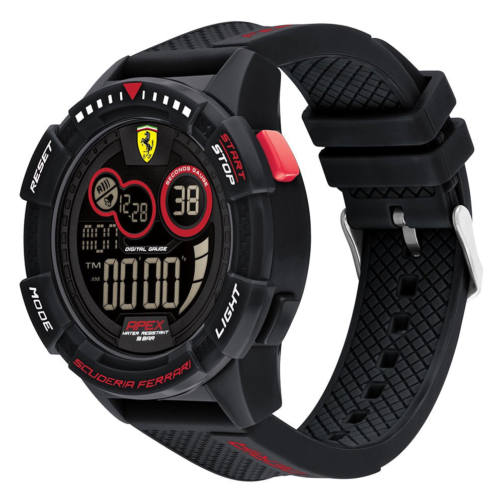 Scuderia Ferrari Apex Superfast Black Silicone Men's Digital Watch - 830856
