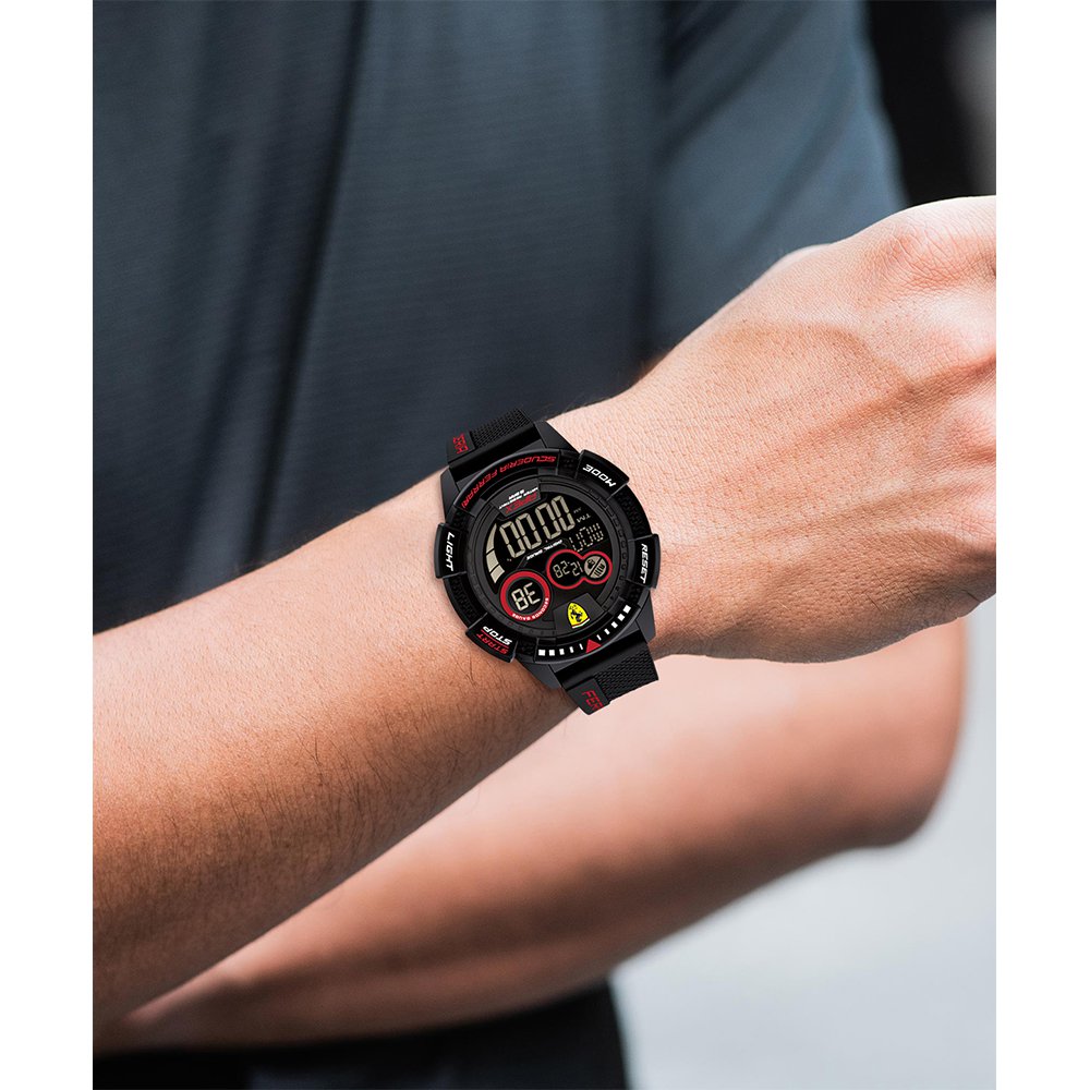 Scuderia Ferrari Apex Superfast Black Silicone Men's Digital Watch - 830856