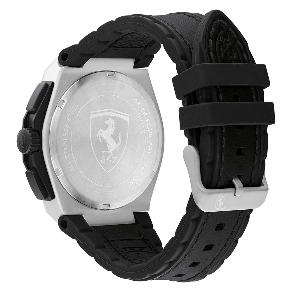 Scuderia Ferrari Aspire Black Leather & Silicone Men's Chrono Watch - 830868