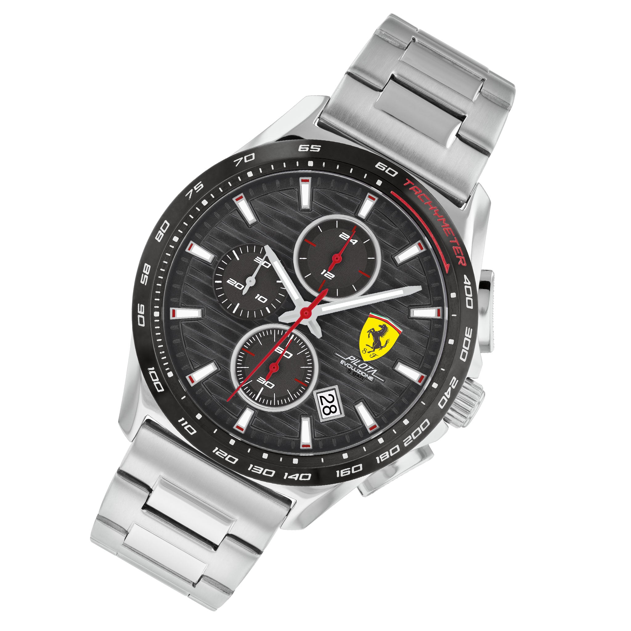 Scuderia Ferrari Pilota Evo Stainless Steel Grey Dial Chronograph Men's Watch - 830881