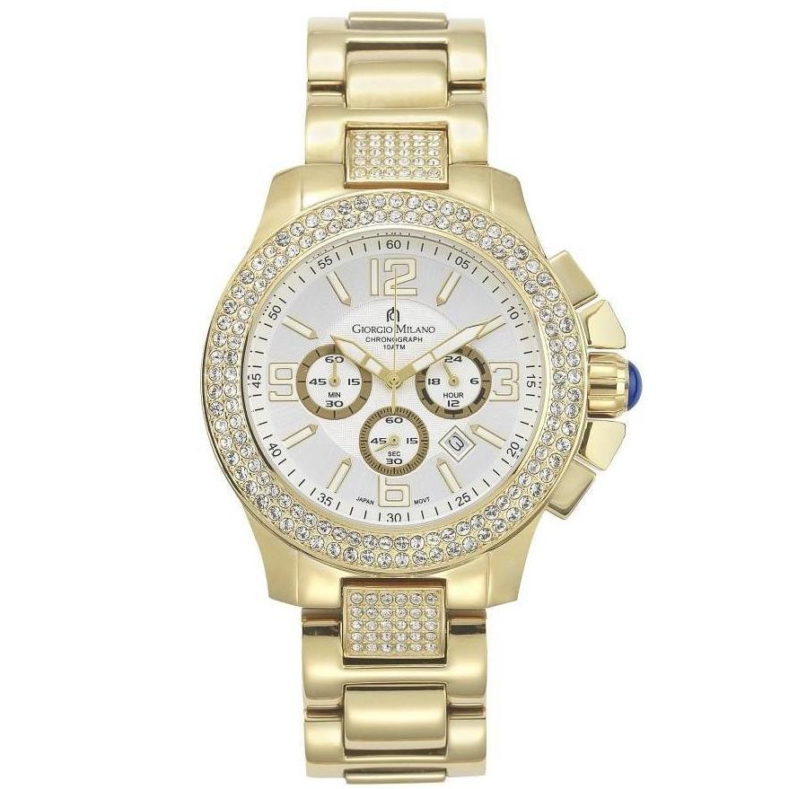 Giorgio Milano Gold Steel with Swarovski Crystals Chronograph Unisex W
