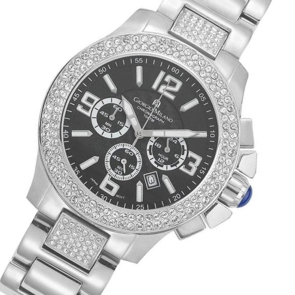 Giorgio Milano Stainless Steel Black Dial Chronograph Unisex Watch - 839ST03