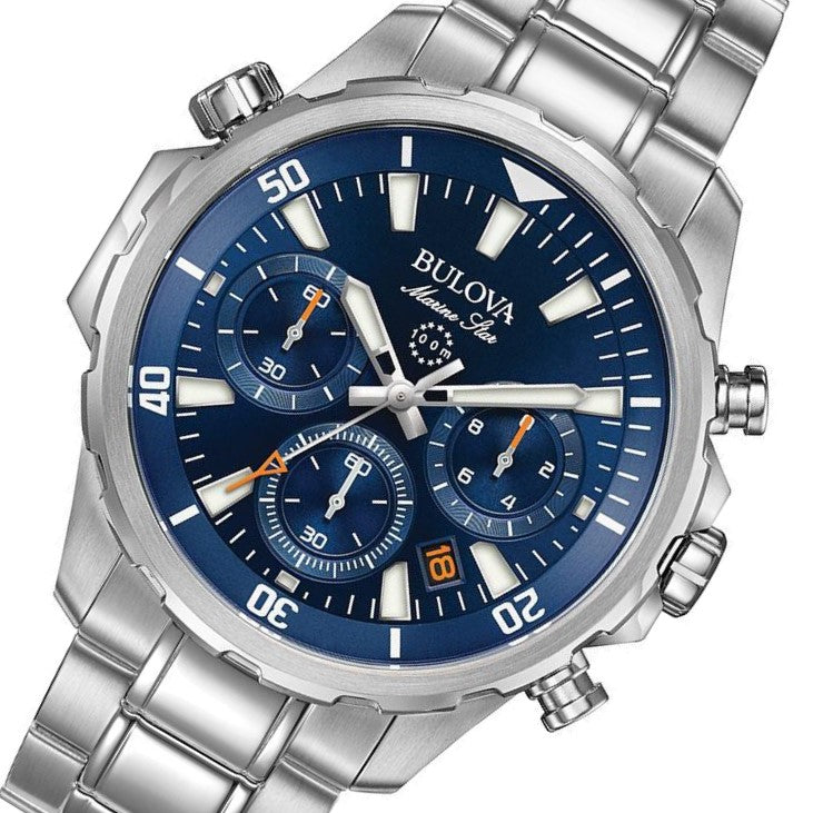 Bulova Marine Star Gents Multi Function Stainless Steel Men's Watch - 96B256