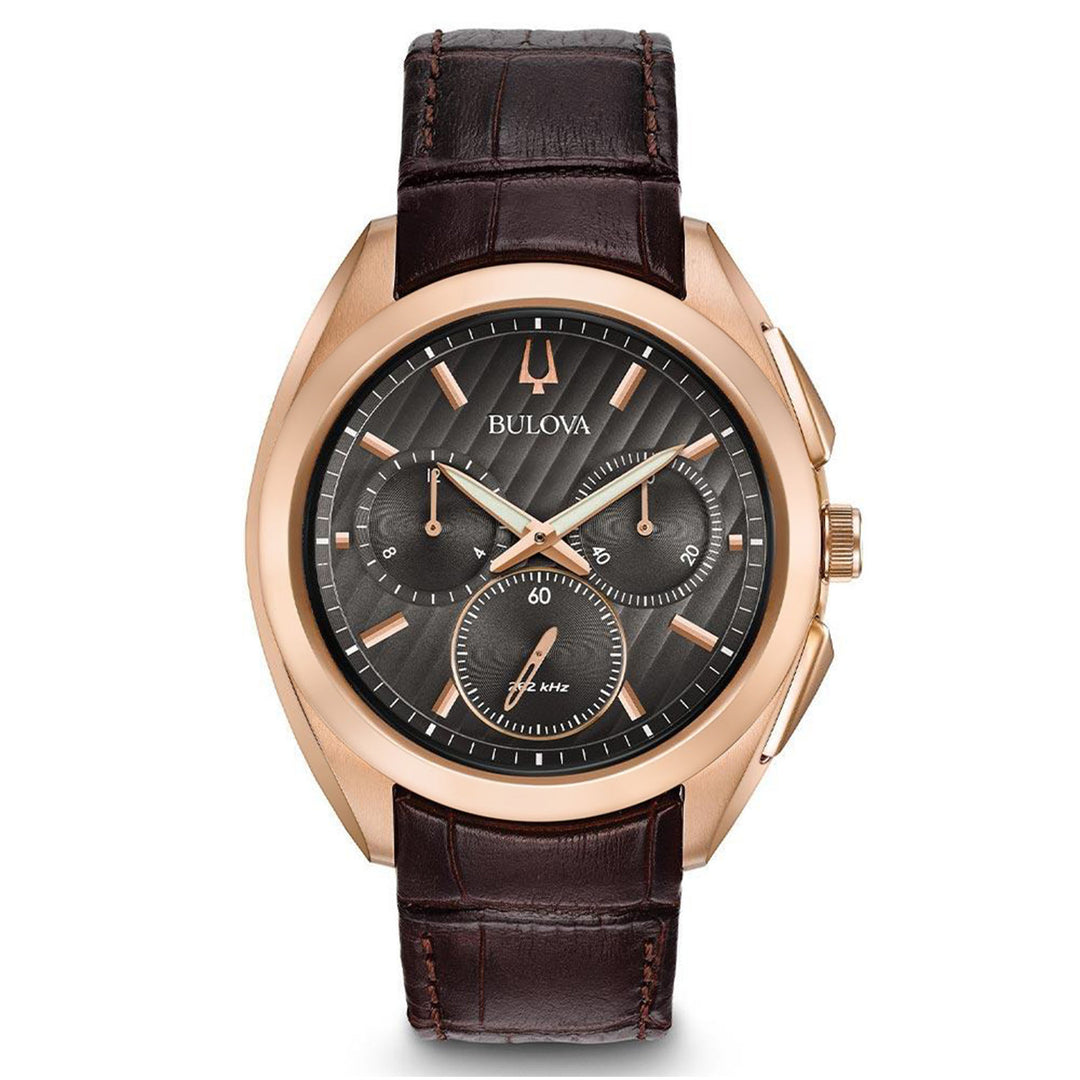 Chronograph Bulova Dress Series Brown Leather Watch 96b301 Top