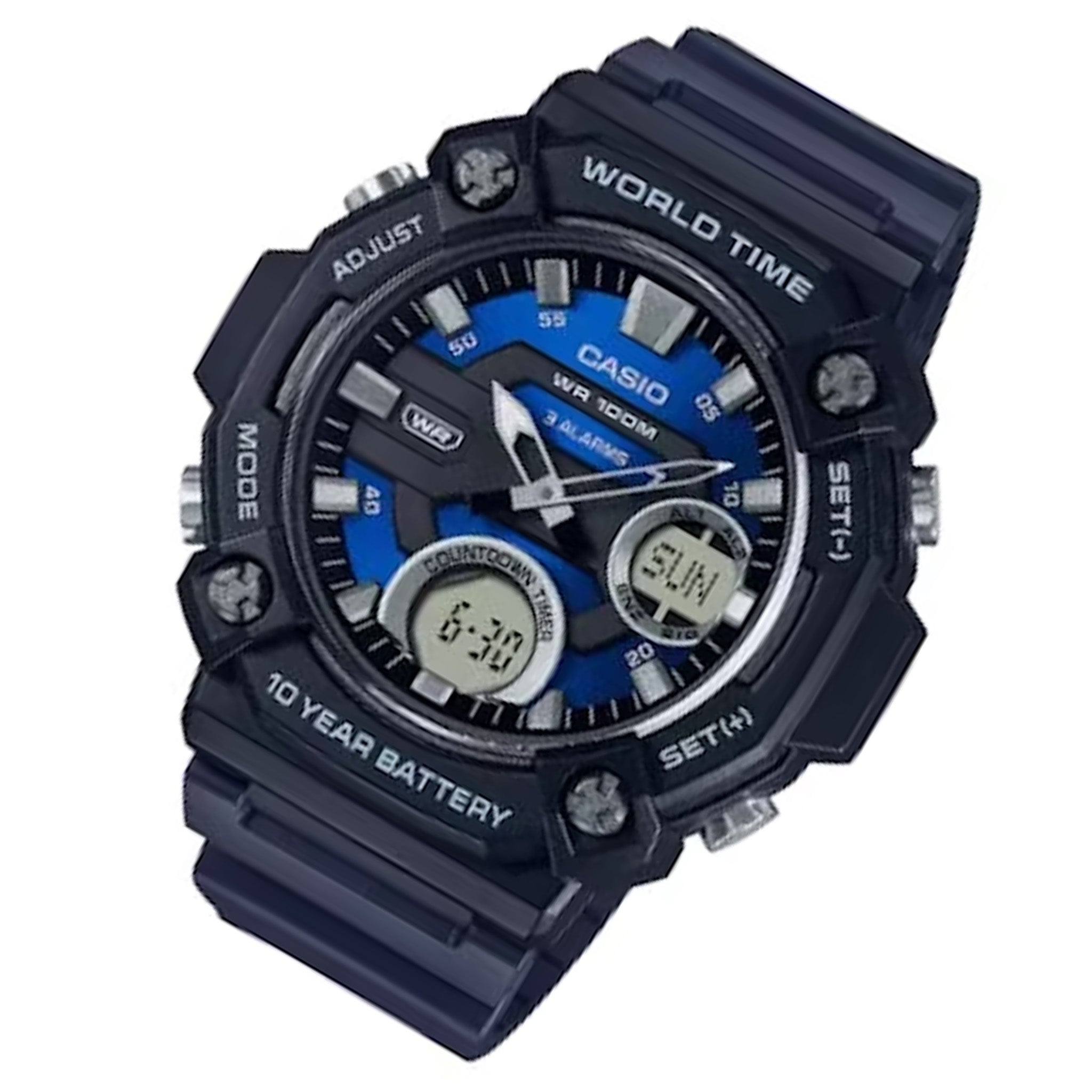 Casio Black Resin Analogue-Digital Men's Watch - AEQ120W-2A