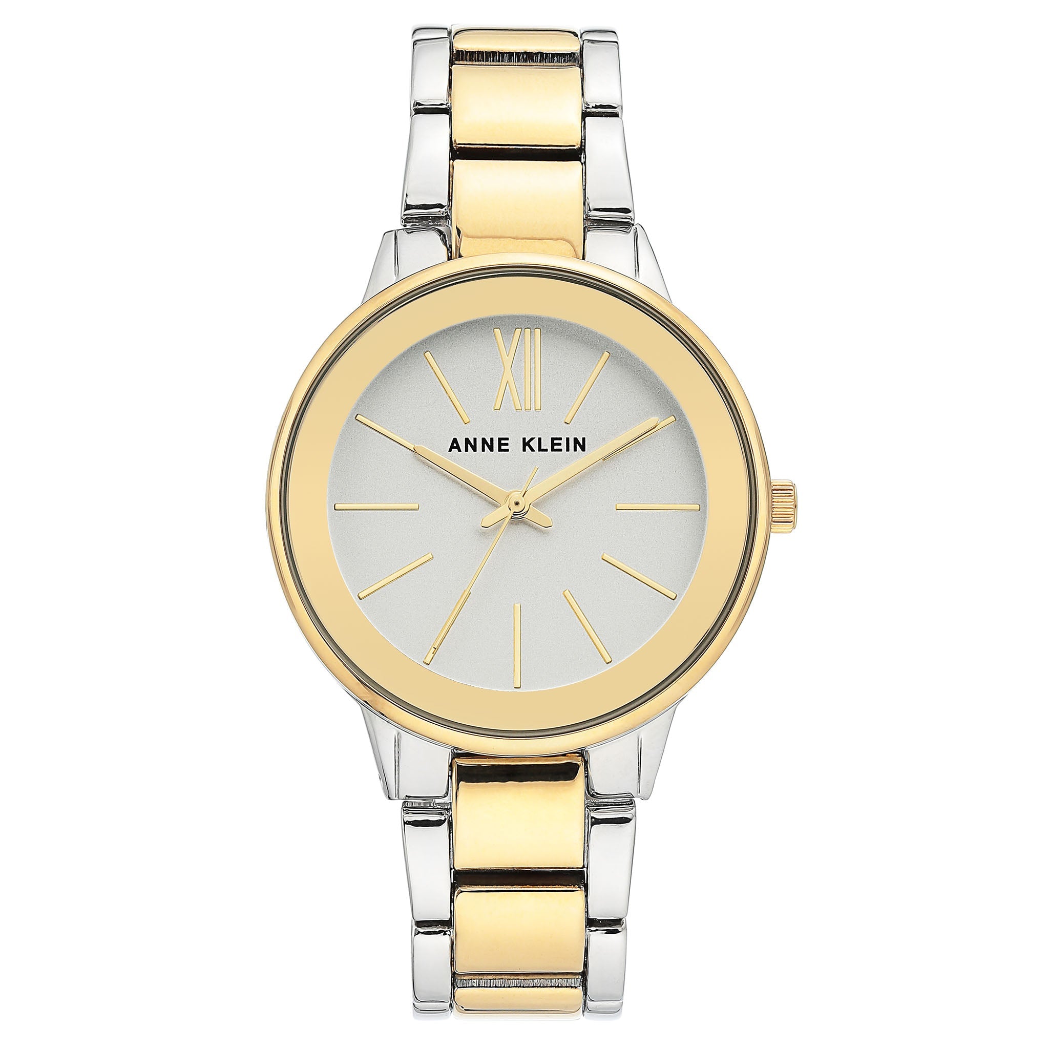 Anne Klein Two-Tone Mixed Metal Silver Dial Women's Watch - AK3751SVTT