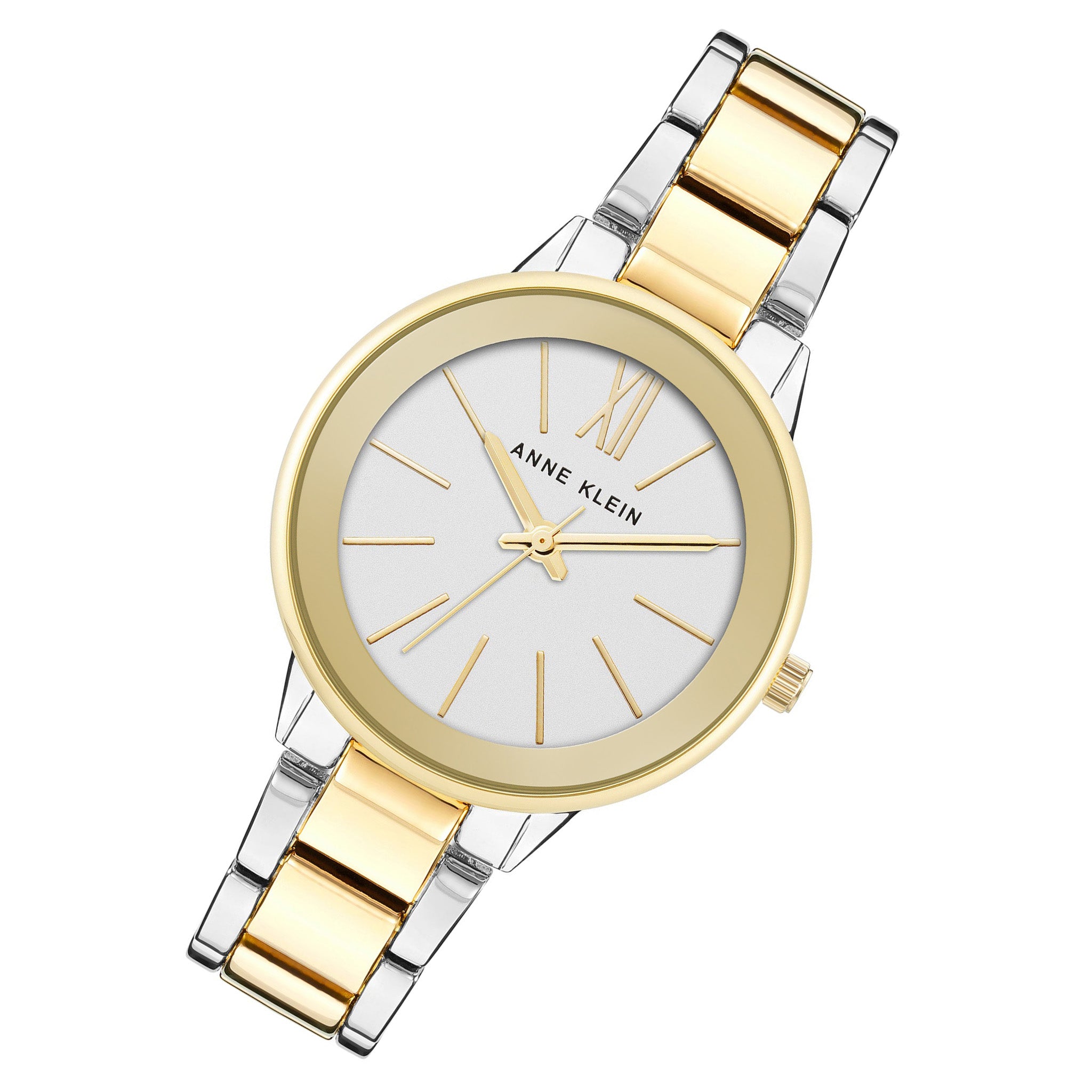 Anne Klein Two-Tone Band Silver Dial Women's Watch - AK3877SVTT