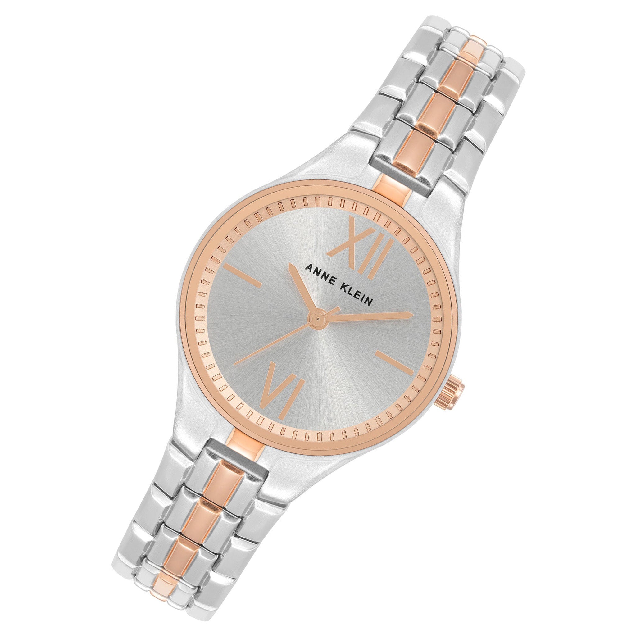 Anne Klein Two-Tone Band Silver Dial Women's Watch - AK4061SVRT