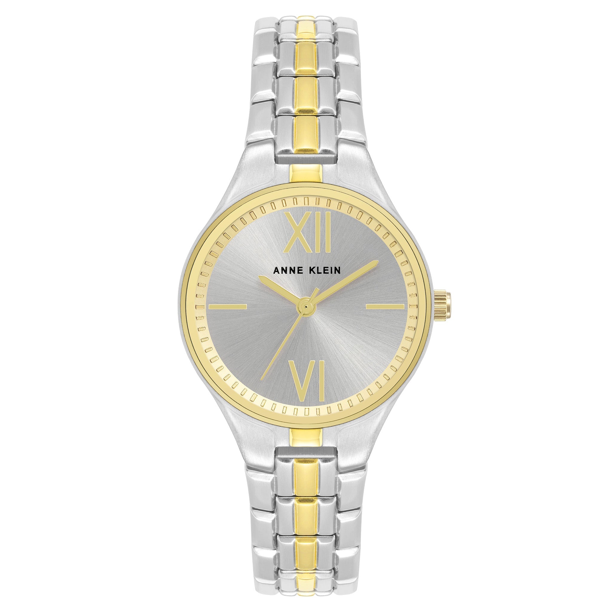 Anne Klein Gold Two-Tone Mixed Metal Silver Dial Women's Watch - AK4061SVTT