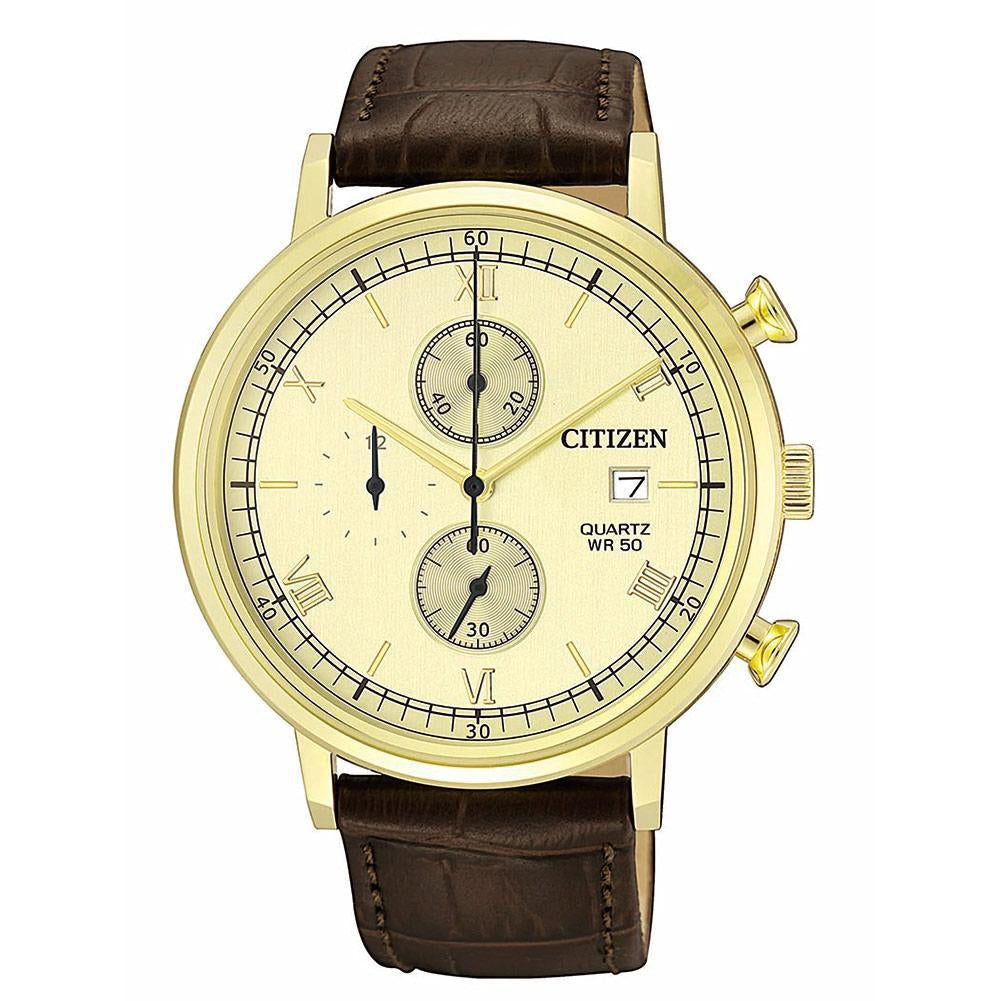 Citizen Leather Men's Chrono Watch - AN3612-09P