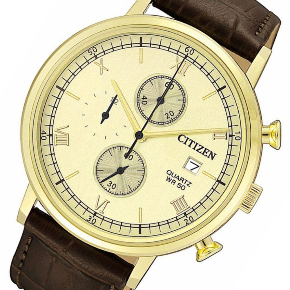 Citizen Leather Men's Chrono Watch - AN3612-09P