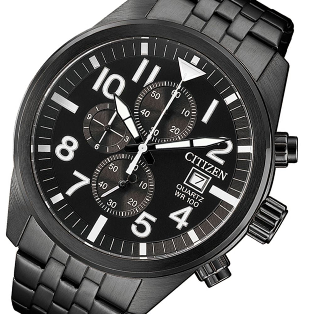 Citizen Black Steel Men's Chrono Watch - AN3625-58E