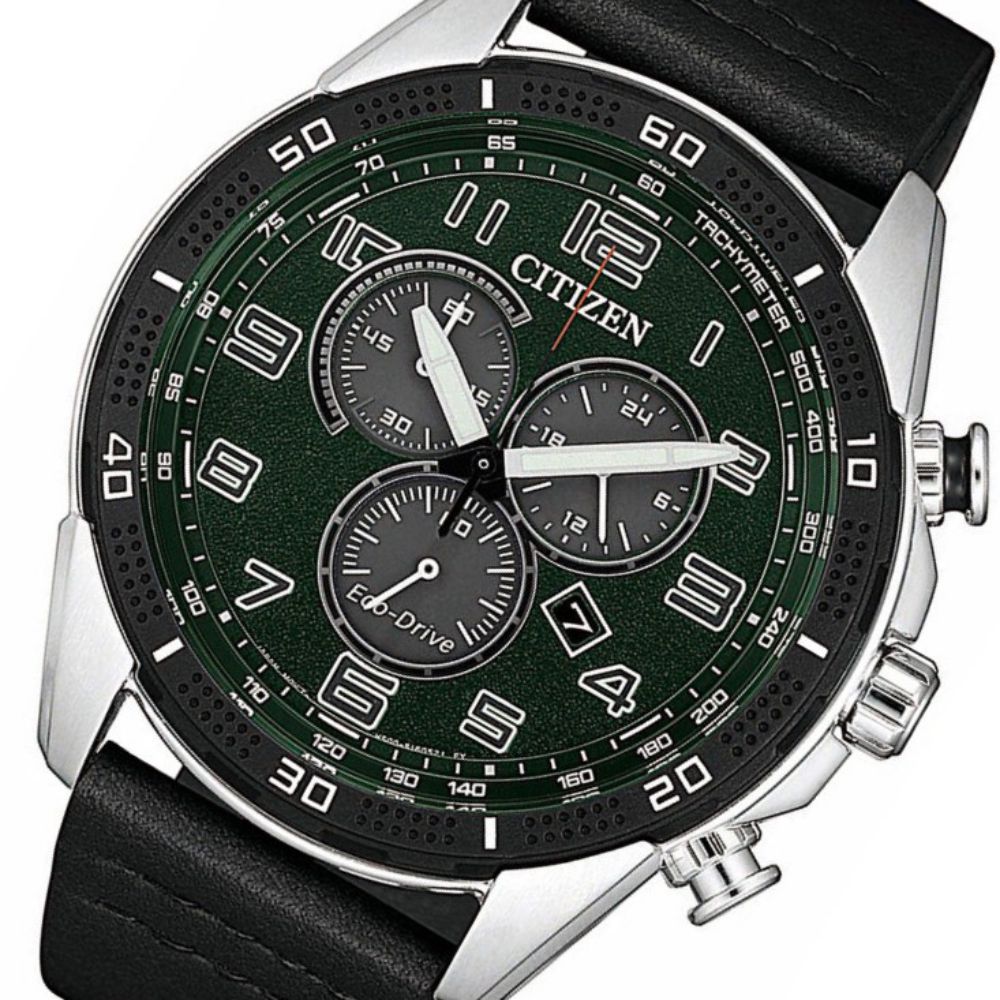 Citizen Leather Men's Eco-Drive Watch - AT2441-08X