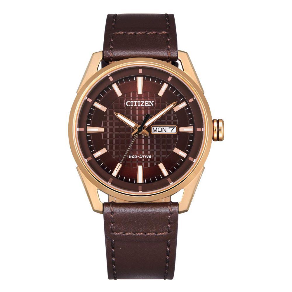 Citizen Brown Leather Men's Solar Watch - AW0083-08X
