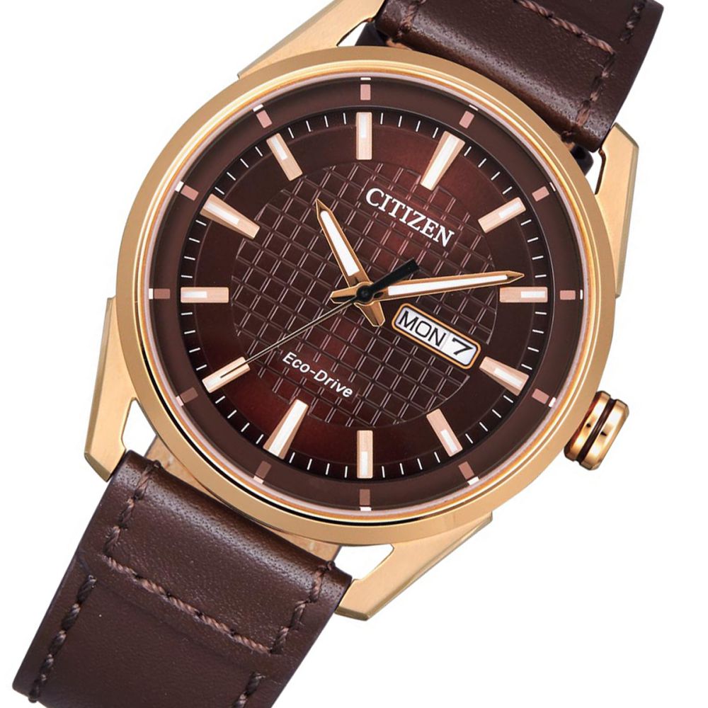 Citizen Brown Leather Men's Solar Watch - AW0083-08X