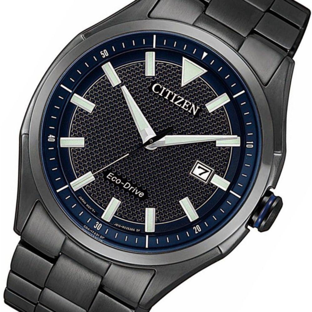 Citizen Black Steel Men's Eco-Drive Watch - AW1147-52L