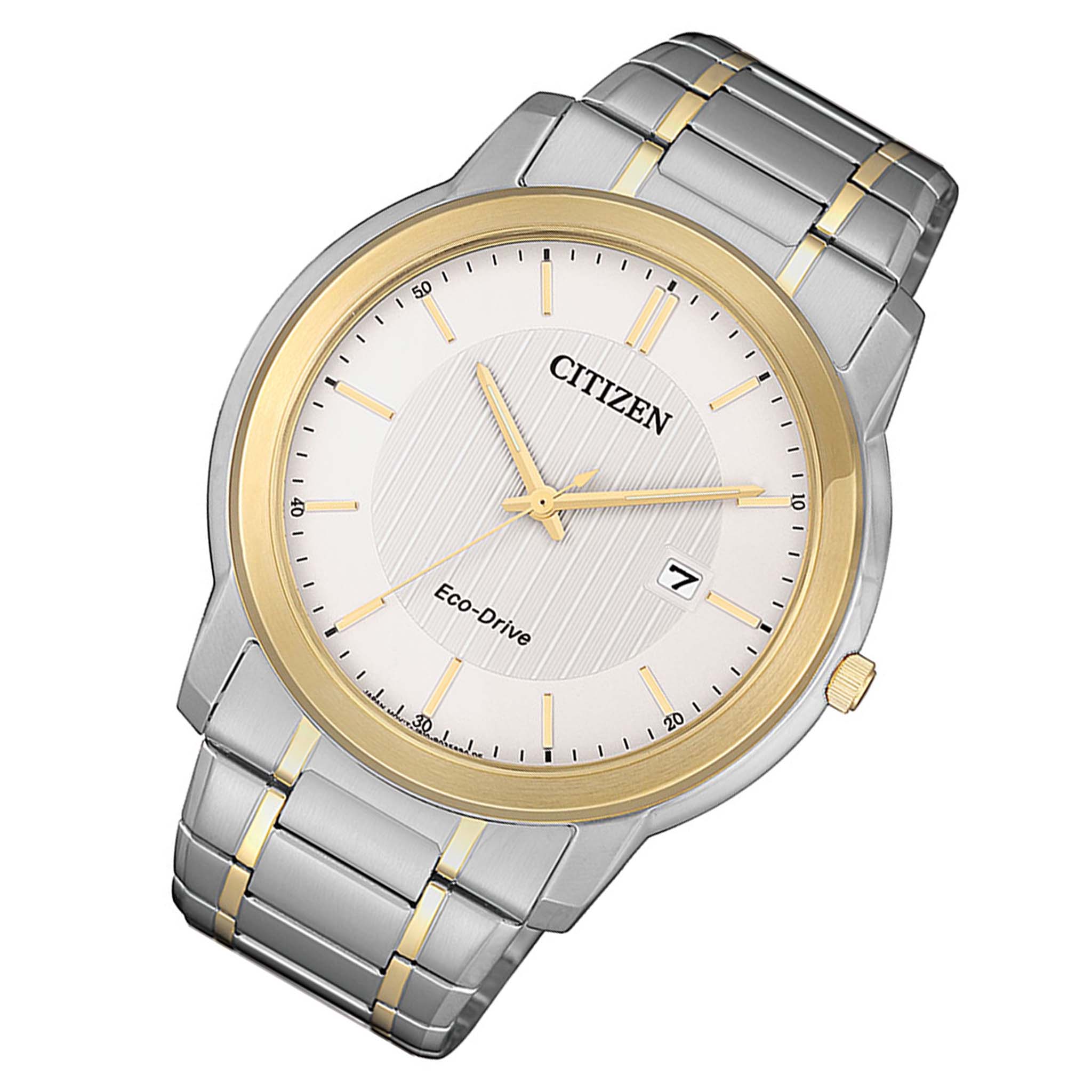 Citizen Eco-Drive Stainless Steel Silver Dial Solar Men's Watch - AW1216-86A