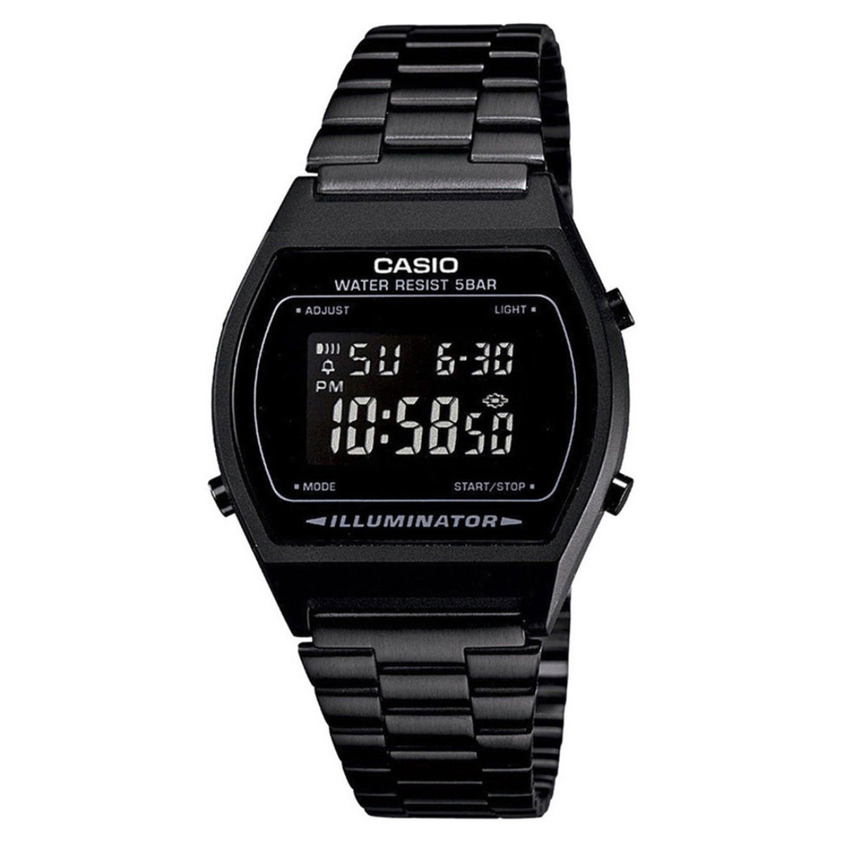 Casio Classic Black Stainless Steel Alarm Unisex Watch - B640WB-1B