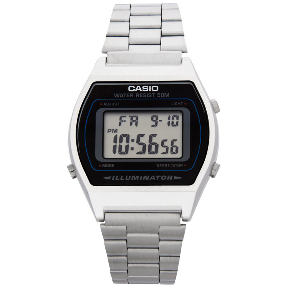 Casio Classic 39mm Silver Steel Digital Men's Watch - B640WD-1A