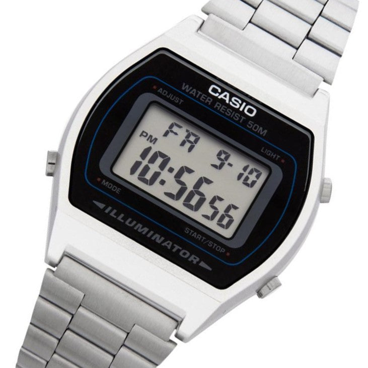 Casio Classic 39mm Silver Steel Digital Men's Watch - B640WD-1A