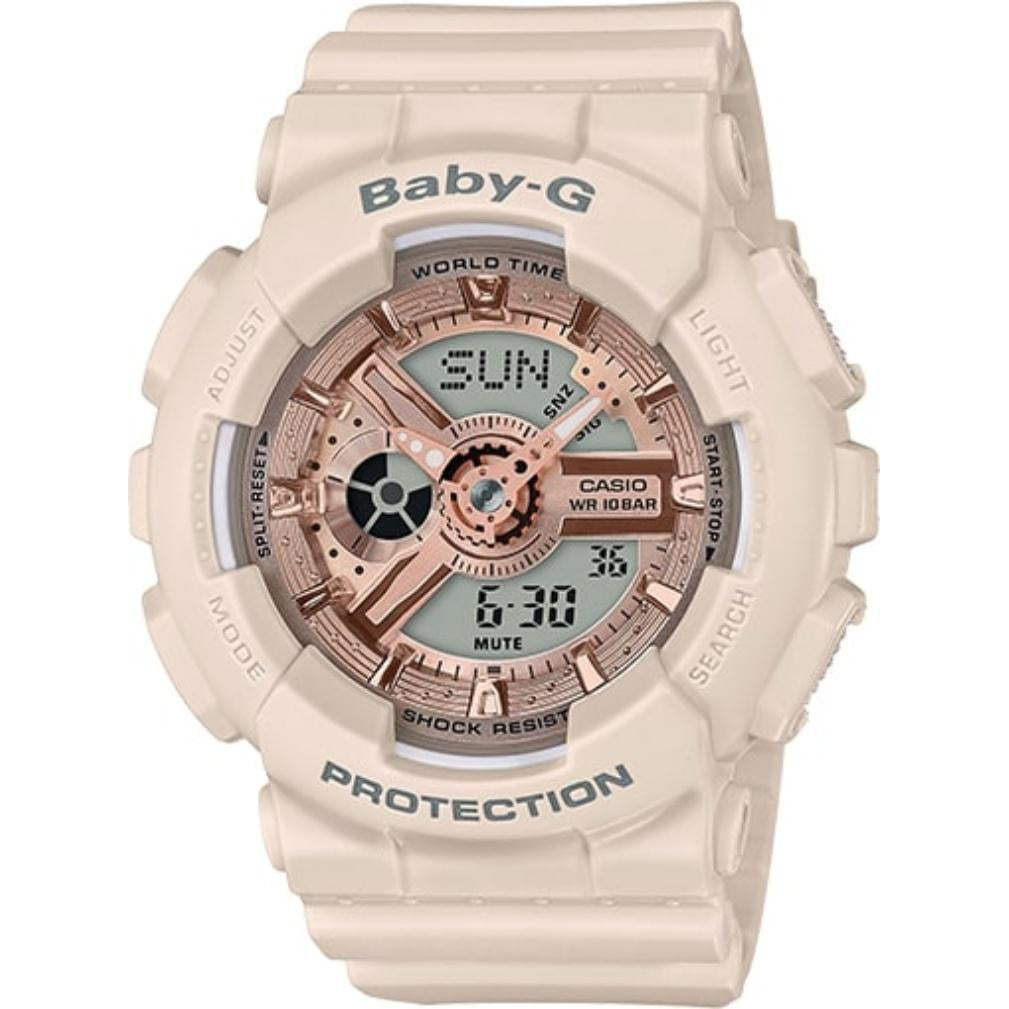 Casio BABY G Pink Beige Analogue Digital Women s Watch BA110CP 4A The Watch Factory Australia